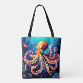 Kleurrijk Octopus Uitzicht Design Tote Bag (Achterkant)