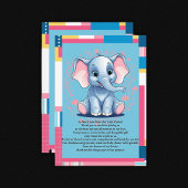 Kleurrijk Oerwoud Blue Elephant Baby shower Bedankkaart