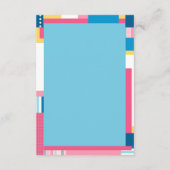 Kleurrijk Oerwoud Blue Elephant Baby shower Informatiekaartje (Achterkant)