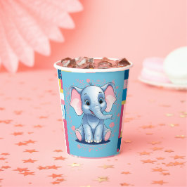 Kleurrijk Oerwoud Blue Elephant Baby shower Papieren Bekers