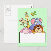 kleurrijk OERWOUD DIEREN bord cartoon grappig Briefkaart (Voorkant / Achterkant)