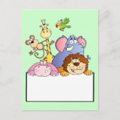 kleurrijk OERWOUD DIEREN bord cartoon grappig Briefkaart (Voorkant)