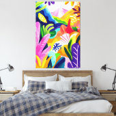 Kleurrijk Oerwoud in Fauvistische stijl Canvas Afdruk (Insitu (Slaapkamer))