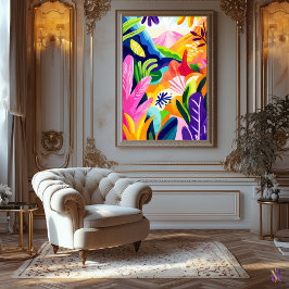 Kleurrijk Oerwoud in Fauvistische stijl Canvas Afdruk