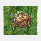 Kleurrijk Oerwoud Tiger - Tiger Fleece Blanket (Voorkant (Horizontaal))