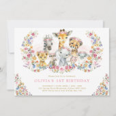 Kleurrijk Oerwoud Wilde dieren Verjaardag Wilde bl Kaart (Voorkant)