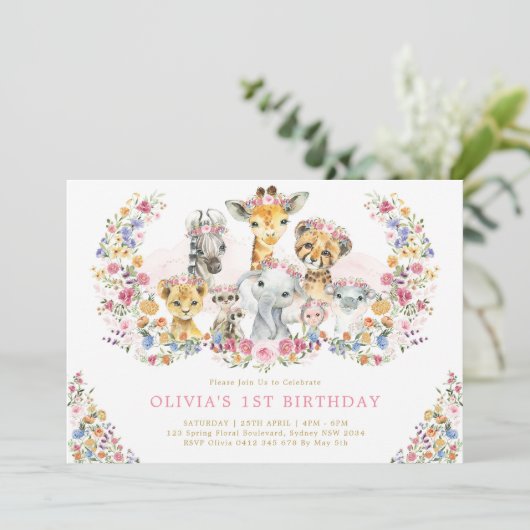 Kleurrijk Oerwoud Wilde dieren Verjaardag Wilde bl Kaart (Staand voorkant)