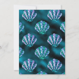 Kleurrijk Oester Schelp Patroon Oceaan Glam Turquo Kaart