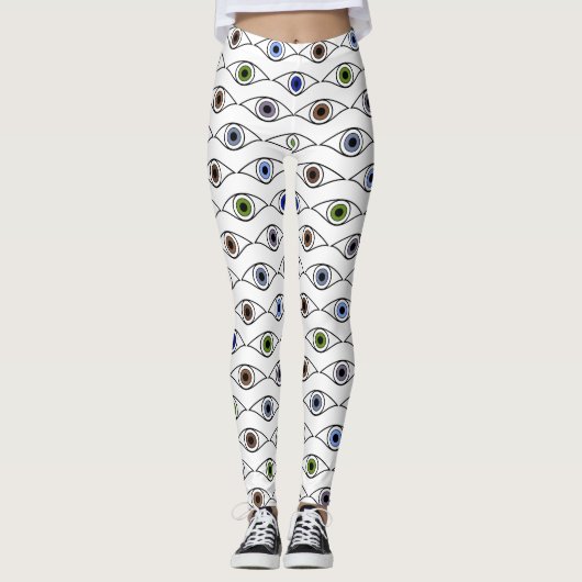 Kleurrijk Ogen Patroon Design Leggings (Voorkant)
