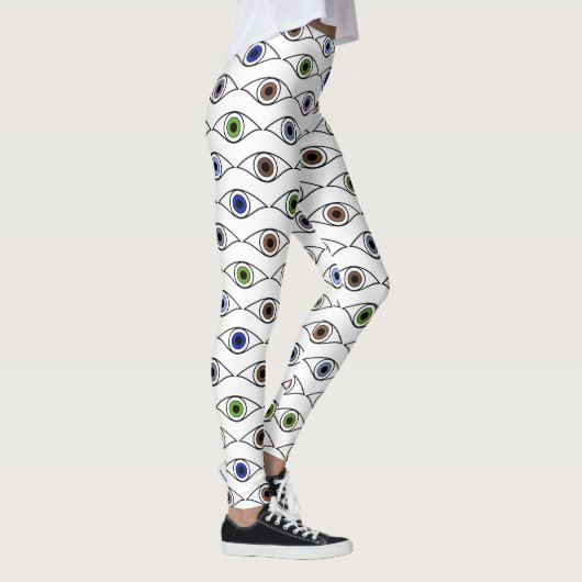 Kleurrijk Ogen Patroon Design Leggings (Rechts)