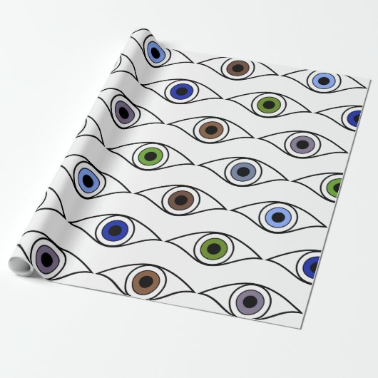 Kleurrijk Ogen Patroonontwerp Cadeaupapier (Uitgerold)
