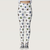 Kleurrijk Ogen Patroonontwerp Leggings (Voorkant)