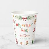 Kleurrijk Oh Wat Leuk 1e Kerstmis Leuke Verjaardag Papieren Bekers (Achterkant)