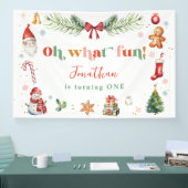 Kleurrijk Oh Wat Leuk 1e Kerstmis Verjaardagsfeest Spandoek (Beurs)