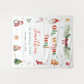 Kleurrijk Oh Wat Leuk Eerste Kerst Verjaardag Wandkleed (Voorkant (horizontaal))