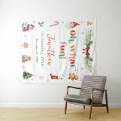 Kleurrijk Oh Wat Leuk Eerste Kerst Verjaardag Wandkleed (In Situ (horizontaal))