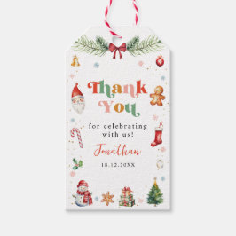 Kleurrijk Oh Wat leuk Eerste Kerstmis Verjaardag Cadeaulabel