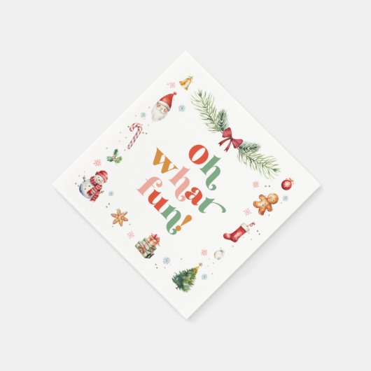 Kleurrijk Oh Wat leuk Schattige kerstfeestje Servet (Hoek)