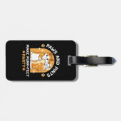 Kleurrijk Oktoberfest Kattenfeest - Pootjes en Pin Bagagelabel (Achterkant horizontaal)