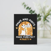 Kleurrijk Oktoberfest Kattenfeest - Pootjes en Pin Briefkaart (Staand voorkant)