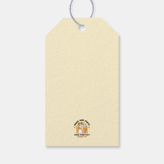 Kleurrijk Oktoberfest Kattenfeest - Pootjes en Pin Cadeaulabel (Achterkant)