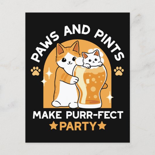 Kleurrijk Oktoberfest Kattenfeest - Pootjes en Pin Flyer (Voorkant)