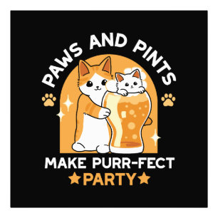 Kleurrijk Oktoberfest Kattenfeest - Pootjes en Pin Foto Afdruk
