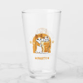 Kleurrijk Oktoberfest Kattenfeest - Pootjes en Pin Glas (Achterkant)