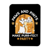 Kleurrijk Oktoberfest Kattenfeest - Pootjes en Pin Magneet (Verticaal)