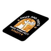 Kleurrijk Oktoberfest Kattenfeest - Pootjes en Pin Magneet (Linkerzijde)