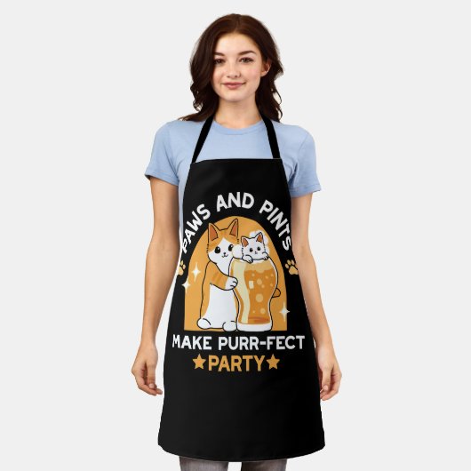 Kleurrijk Oktoberfest Kattenfeest - Pootjes en Pin Schort (Gedragen)