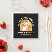 Kleurrijk Oktoberfest Kattenfeest - Pootjes en Pin Servet (Insitu)