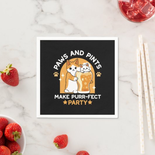 Kleurrijk Oktoberfest Kattenfeest - Pootjes en Pin Servet (Insitu)