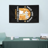 Kleurrijk Oktoberfest Kattenfeest - Pootjes en Pin Spandoek (Beurs)