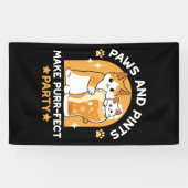 Kleurrijk Oktoberfest Kattenfeest - Pootjes en Pin Spandoek (Horizontaal)