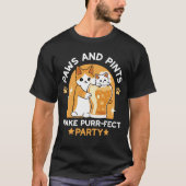 Kleurrijk Oktoberfest Kattenfeest - Pootjes en Pin T-shirt (Voorkant)