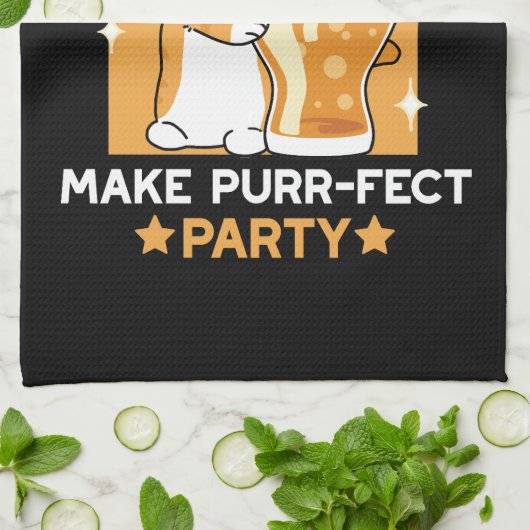 Kleurrijk Oktoberfest Kattenfeest - Pootjes en Pin Theedoek (Gevouwen)