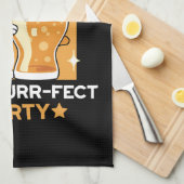 Kleurrijk Oktoberfest Kattenfeest - Pootjes en Pin Theedoek (Quarter Fold)