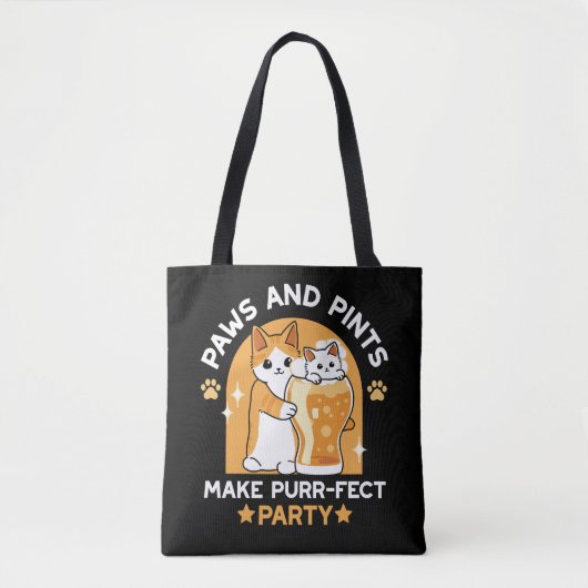 Kleurrijk Oktoberfest Kattenfeest - Pootjes en Pin Tote Bag (Voorkant)