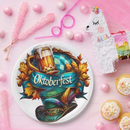 Kleurrijk Oktoberfest Papieren Bordje (Feest)