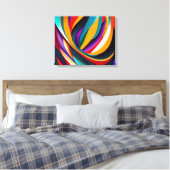 Kleurrijk Olie Regenboog Abstract Canvas Afdruk (Insitu (Slaapkamer))