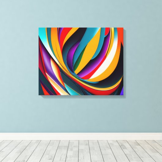 Kleurrijk Olie Regenboog Abstract Canvas Afdruk (Insitu (Houten vloer))