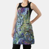 Kleurrijk Olijfgroen, paars blauw bogung Schort (Insitu)