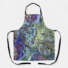 Kleurrijk Olijfgroen, paars blauw bogung Schort