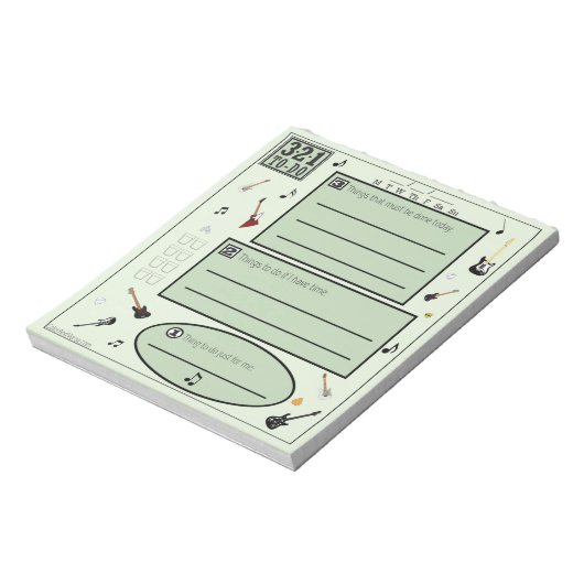 Kleurrijk om lijst voor gitaarovers te doen notitieblok (Linkerzijde)