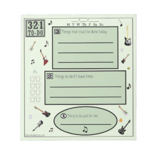 Kleurrijk om lijst voor gitaarovers te doen notitieblok