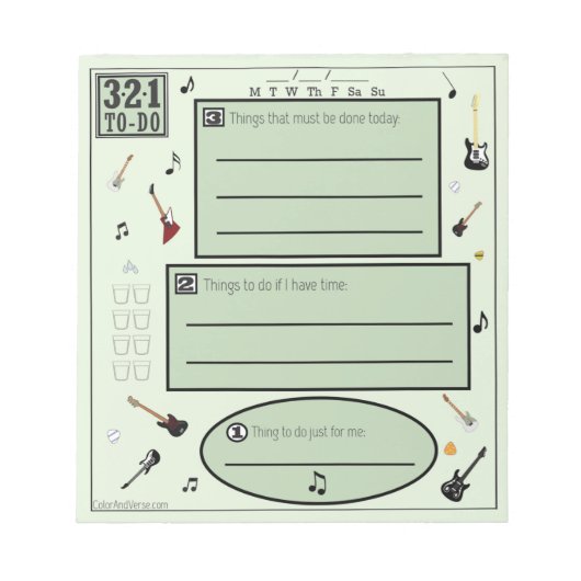 Kleurrijk om lijst voor gitaarovers te doen notitieblok (Voorkant)