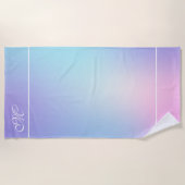 Kleurrijk ombre, roze en blauwe badhanddoekset strandlaken (Voorkant)