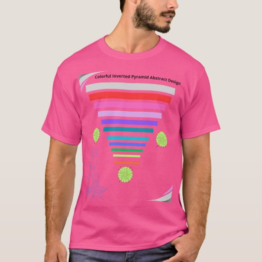 Kleurrijk Omgekeerde Piramide Abstract Ontwerp T-shirt (Voorkant)