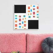 kleurrijk omhuld canvas moderne abstracte kunst afdruk (Insitu (Woonkamer))